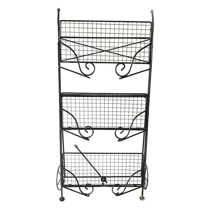 3 Tier Garden Cart Metal Shelf Stand Plant Flower Rack Storage Indoor Outdoor Image 4