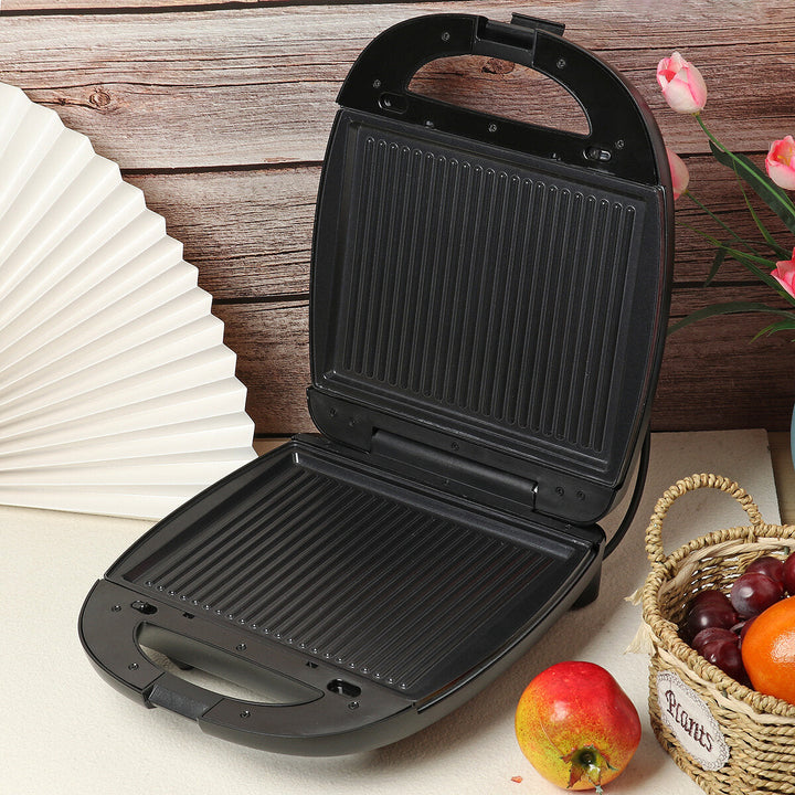 3-IN-1 Breakfast Machine Waffle Steak Maker Detachable Double Heating Sandwich Maker with LED Indicator Image 6