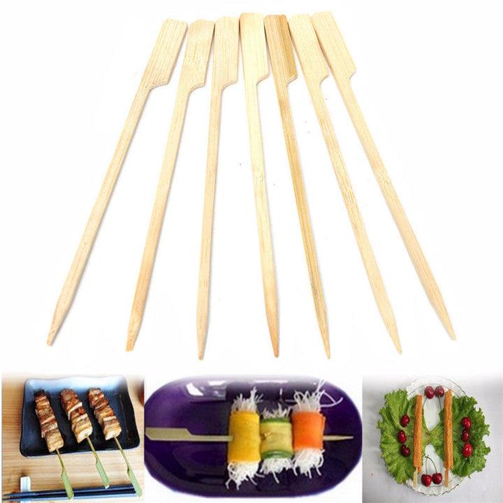 30Pcs 20cm BBQ Bamboo Skewers Wooden Grill Sticks Meat Food Long Skewers Barbecue Grill Tools Image 5