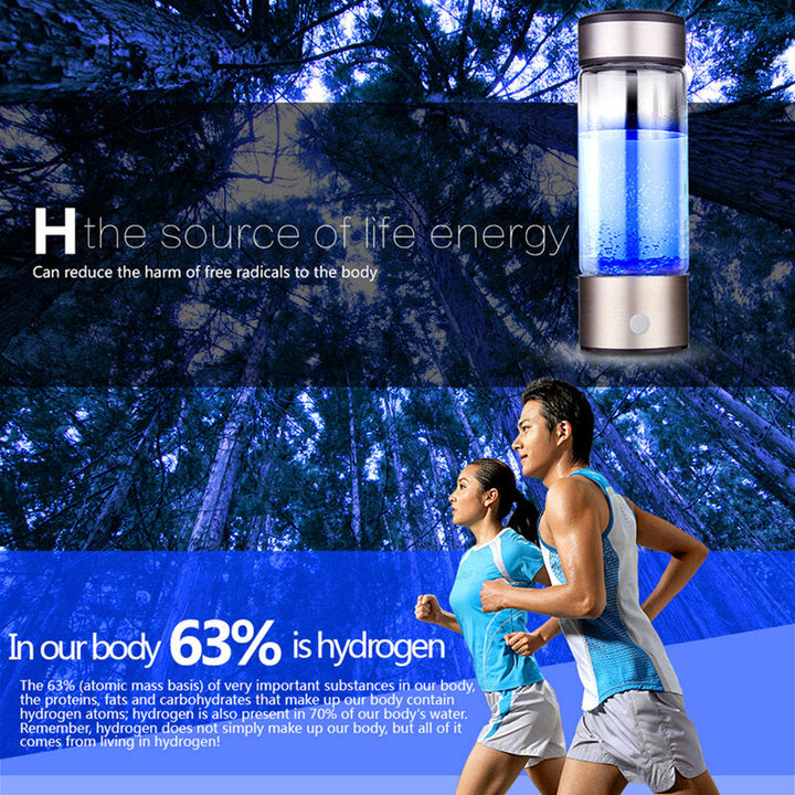 420ml Titanium Hydrogen-Rich Water Bottle USB Ionizer Antioxidants Maker Drining Cup Image 6