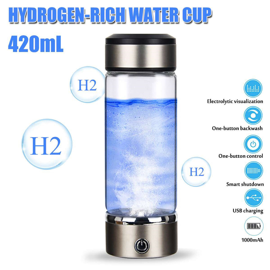 420ml Titanium Hydrogen-Rich Water Bottle USB Ionizer Antioxidants Maker Drining Cup Image 9