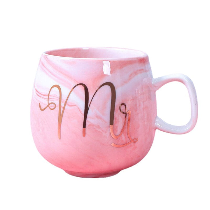 400ML Couple Water Water Glass Marbled Ceramic Cup Flamingo Unicorn Letter Coffee Cup Image 7