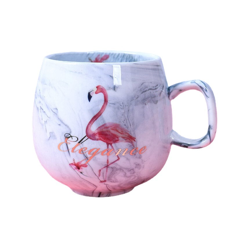 400ML Couple Water Water Glass Marbled Ceramic Cup Flamingo Unicorn Letter Coffee Cup Image 8