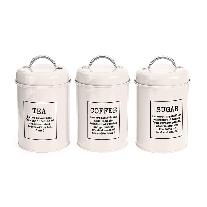 3Pcs Storage Tanks Canister Tea Coffee Sugar Tin Jar Stainless Steel Container Can Kitchen Image 5