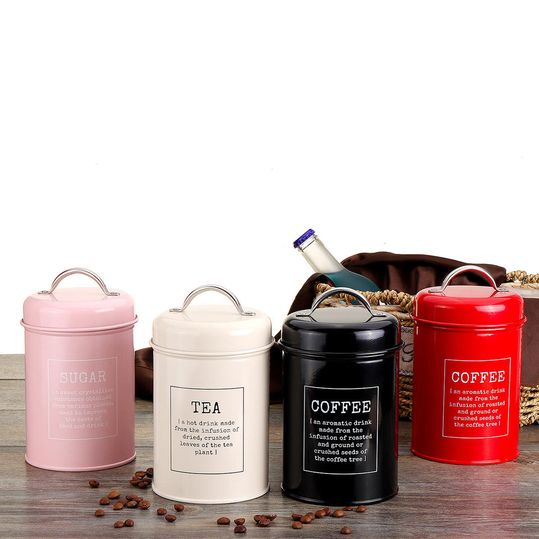 3Pcs Storage Tanks Canister Tea Coffee Sugar Tin Jar Stainless Steel Container Can Kitchen Image 12