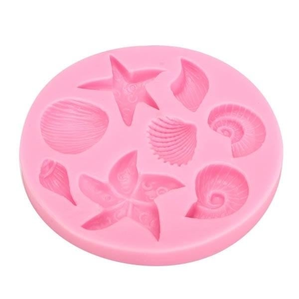 3D Silicone Sea Shells Starfish Sea Snail Fondant Cake Chocolate Mold Mould Cake Decoration Image 5