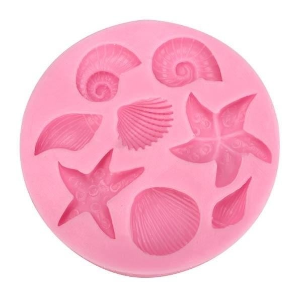 3D Silicone Sea Shells Starfish Sea Snail Fondant Cake Chocolate Mold Mould Cake Decoration Image 6