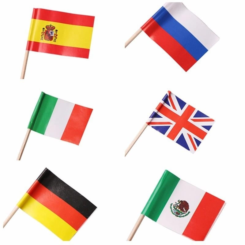 50 Pcs,Lot Flag Fruit Toothpick Paper Flag Food Picks Cake Toothpicks World-Cup Fruit Sticks Image 1