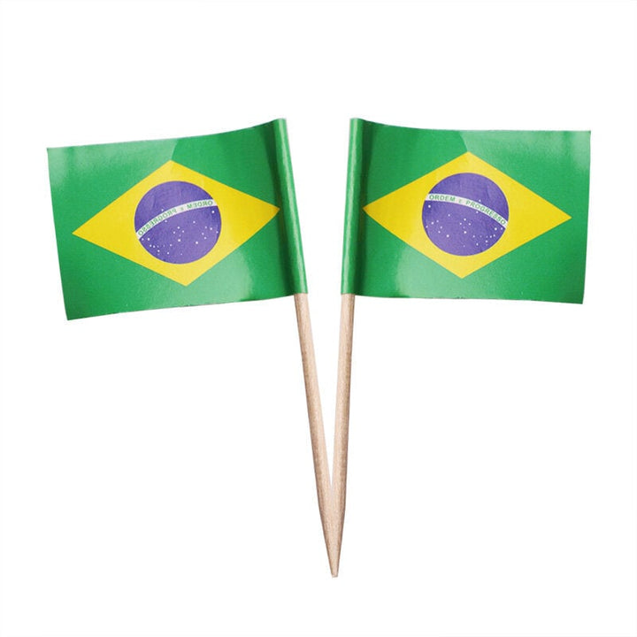 50 Pcs,Lot Flag Fruit Toothpick Paper Flag Food Picks Cake Toothpicks World-Cup Fruit Sticks Image 1