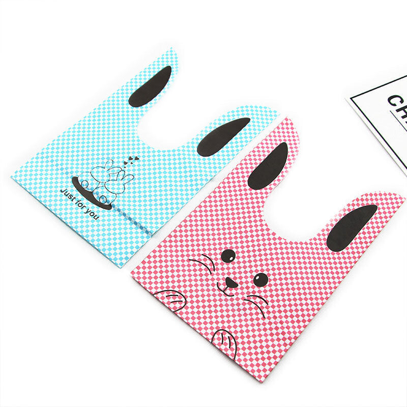 50Pcs,Lot Cute Rabbit Design Creative Sugar Dessert Bags Baking Self-adhesive Plastic Packing Bag Image 1