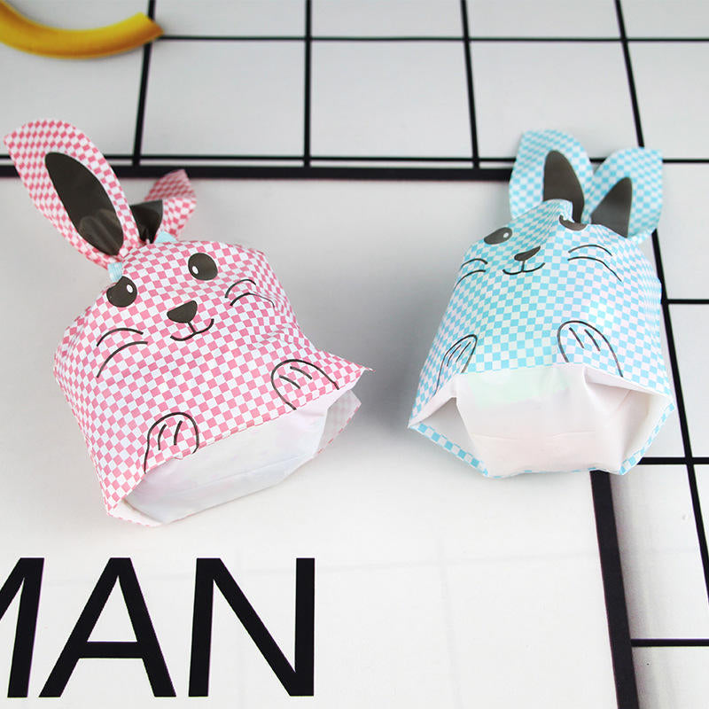 50Pcs,Lot Cute Rabbit Design Creative Sugar Dessert Bags Baking Self-adhesive Plastic Packing Bag Image 2