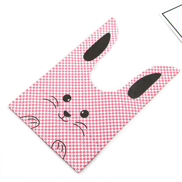 50Pcs,Lot Cute Rabbit Design Creative Sugar Dessert Bags Baking Self-adhesive Plastic Packing Bag Image 5