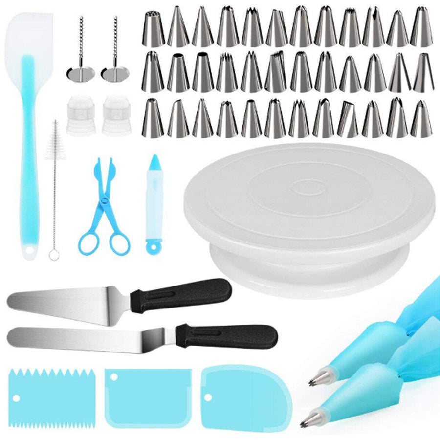 52Pcs,set Tool Cake Decorations Set Gift Kit Baking Supplies Turntable Spatula Stand Diy Equipment for Kids Home Image 1