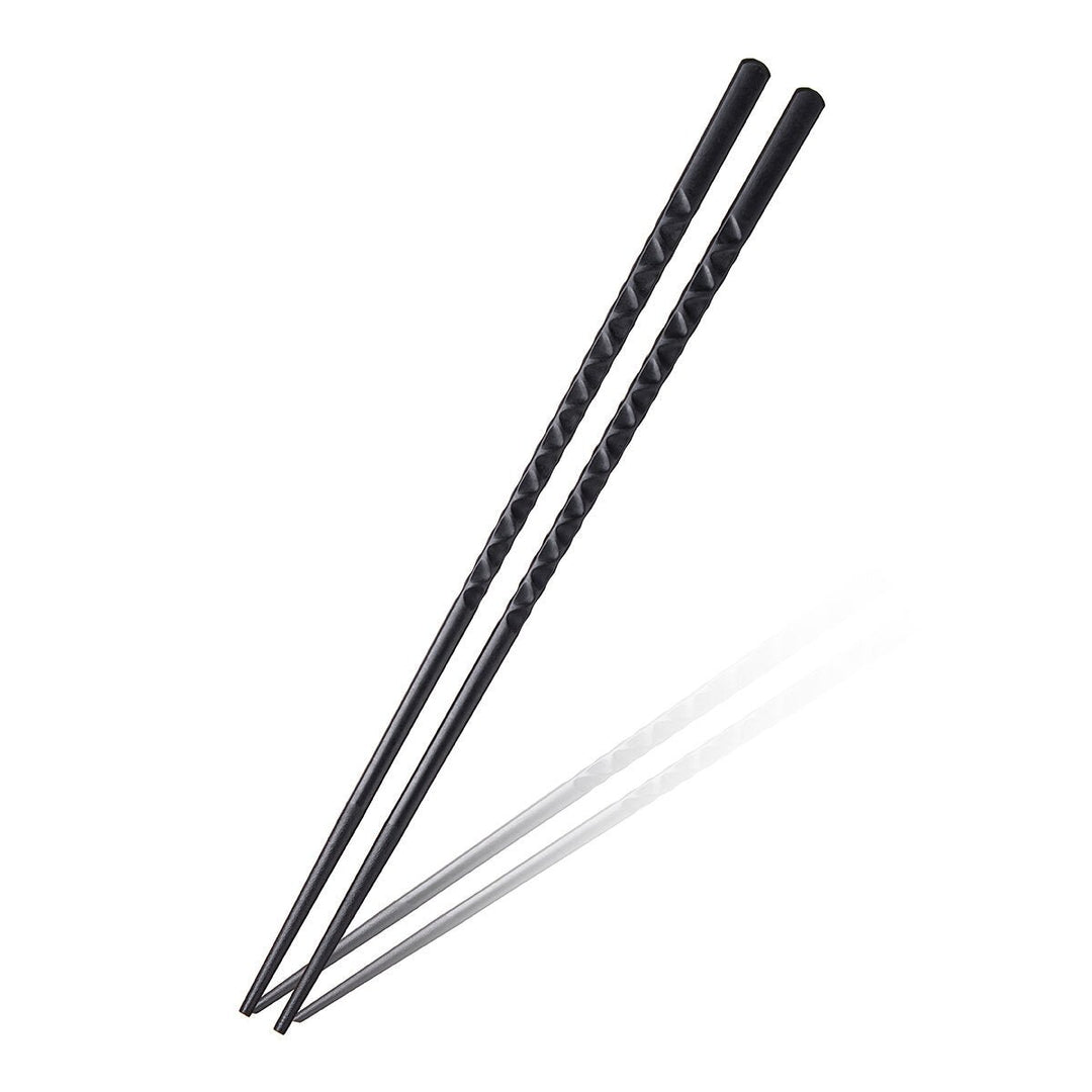 5Pairs (10 PCS) Alloy Non-Slip Reusable Chopsticks Sushi Set Chinese Food Chop Sticks Tableware Image 1