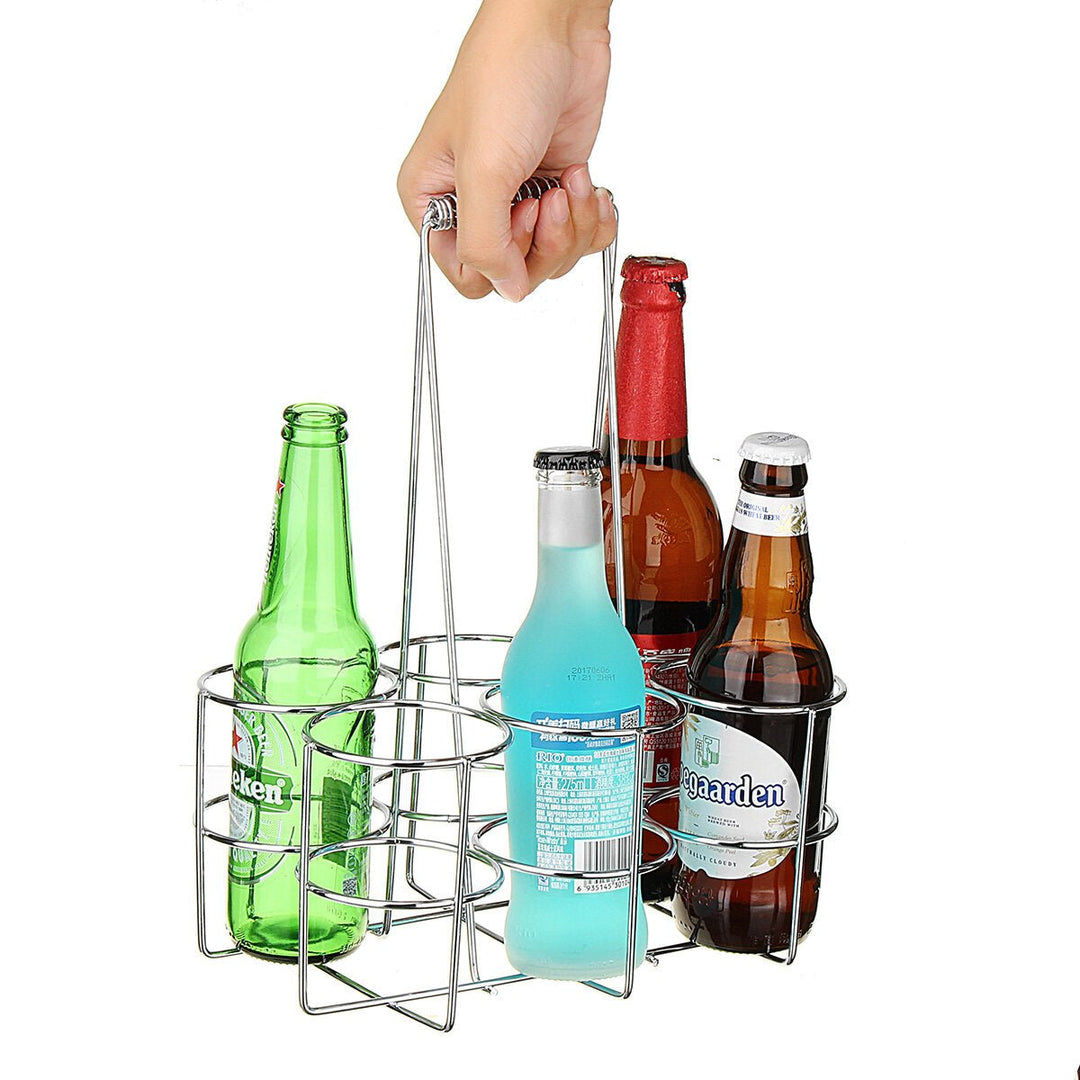 6 Bottles Metal WineLiquor Cabinet Storage Rack Stand Holder Bar Kitchen Display Decor Image 5