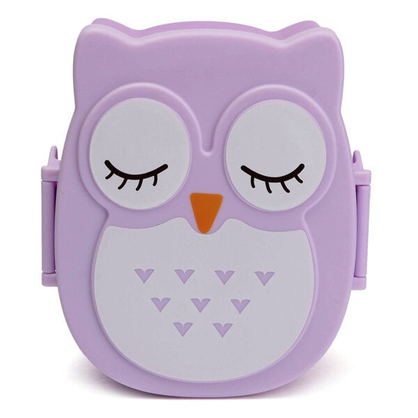 900ml Plastic Bento Lunch Box Square Cartoon Owl Microwave Oven Food Container Image 1