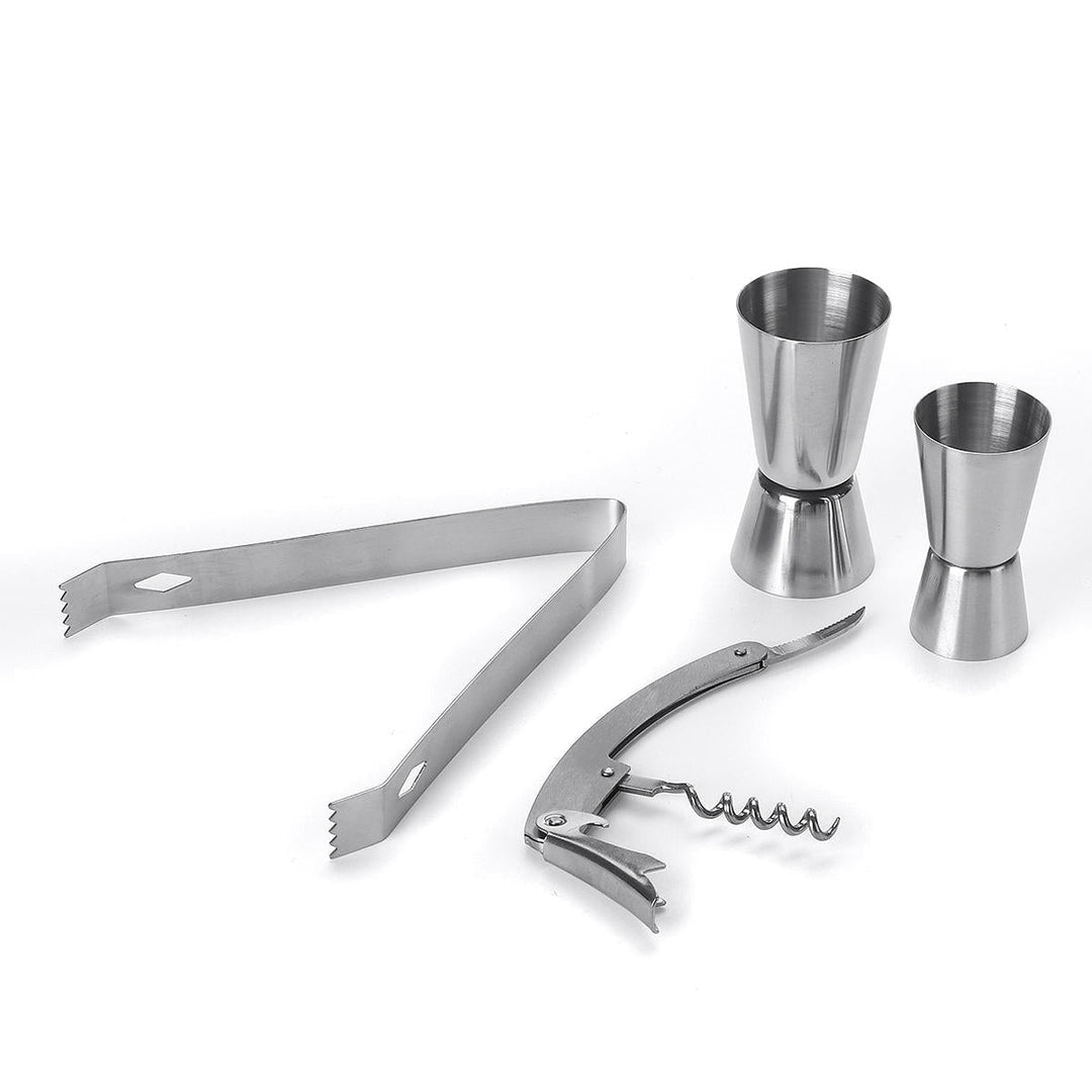 9 Piece Stainless Steel Cocktail Shaker Jigger Mixer Bar Drink Shaker Bartender Set Restaurant Supplies Image 2