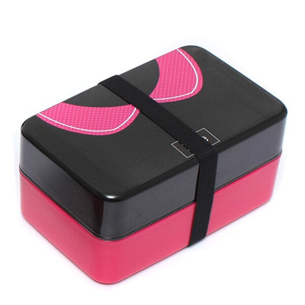 730ml 2 Tier Plastic Lovely Lunch Box Belt Bento Box Sushi Lunch Box Food Container Image 5