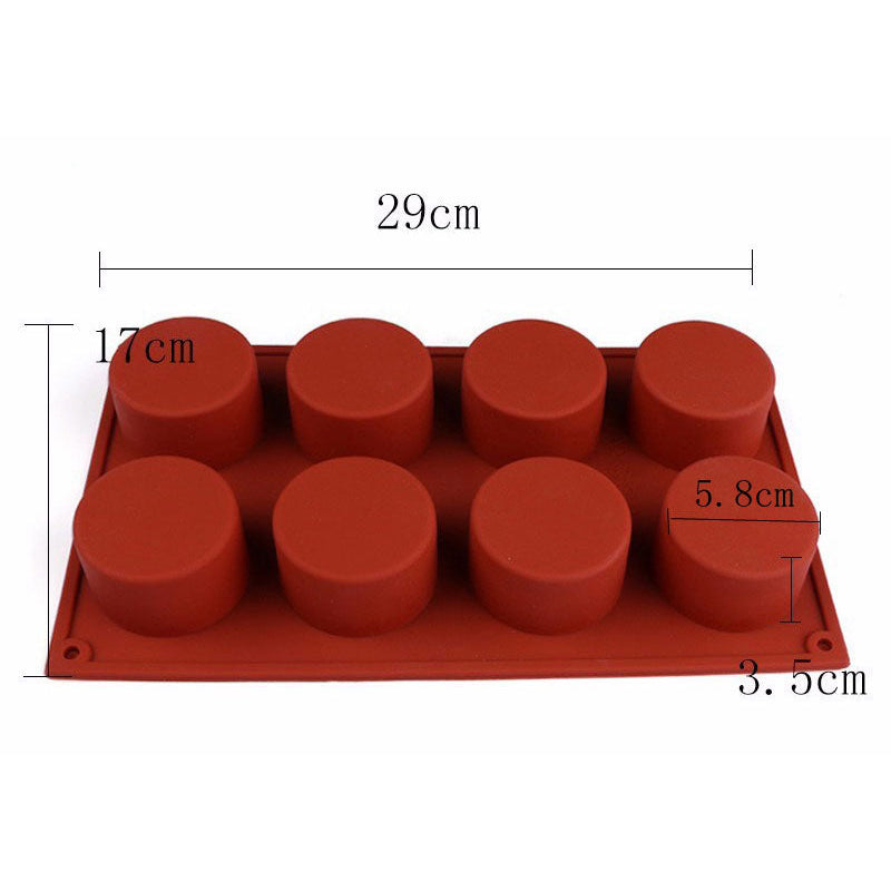 8 Holes Round Shape Silicone Cake Mold 3D Chocolate Candy Pudding Ice Mold Fondant Pastry Mould Image 7