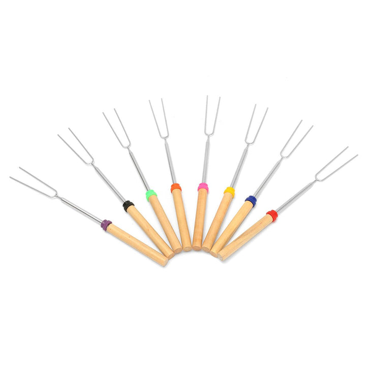 8 Pieces 32-Inch Colorful Telescopic Roasting Marshmallow Barbecue Skewers BBQ Stick Fork BBQ Tools Image 8