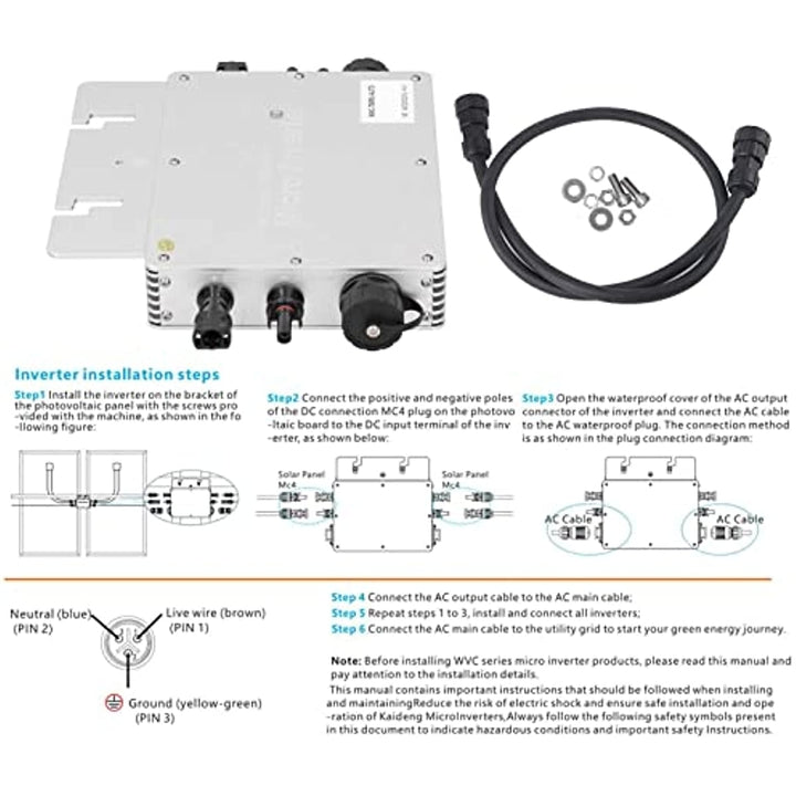 700W Micro Inverter Solar Grid Tie Microinverter IP65 WiFi Control Self Cooling 120,230V Automatic Identification Power Image 6