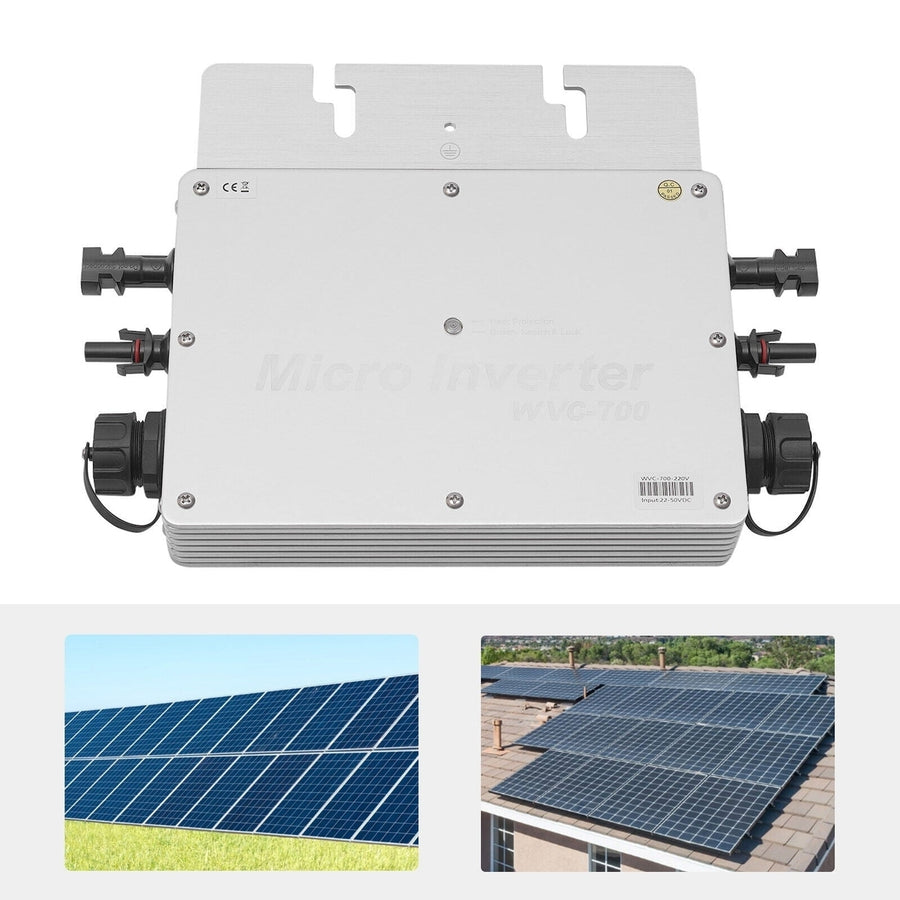 700W Solar Micro Inverter Grid Tie MPPT Pure Sine Wave DC to AC 110V Waterproof Image 1