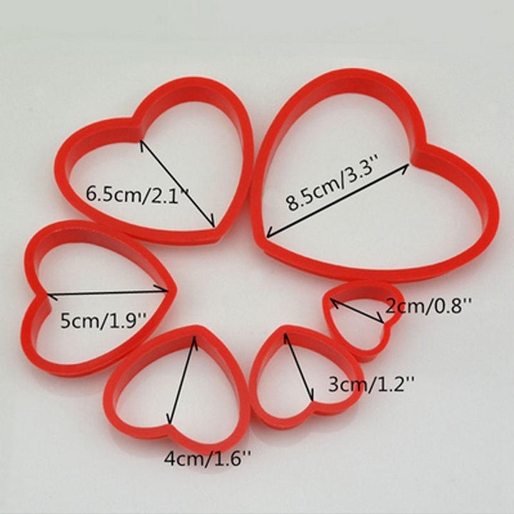 6pcs,set Heart Shaped plastic Cake mold cookie cutter biscuit stamp Sugarcraft cake decorations Image 4