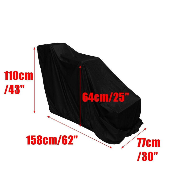 Black Polyester All Weather Protective Snow Thrower Cover 158x77x110cm Image 8