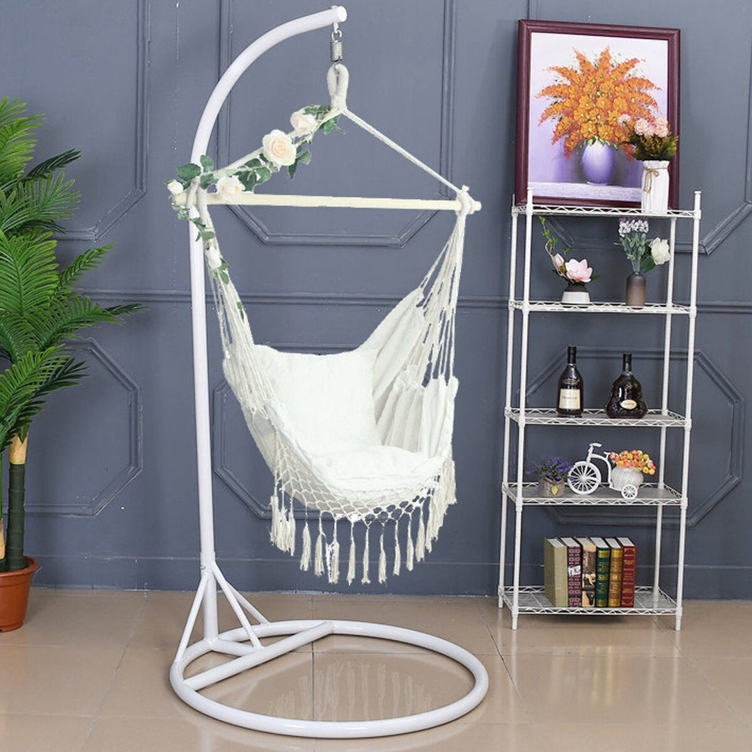 Canvas Swing Chair Rope Hammock Seat Garden Porch Outdoor Trapeze 150KG Image 3