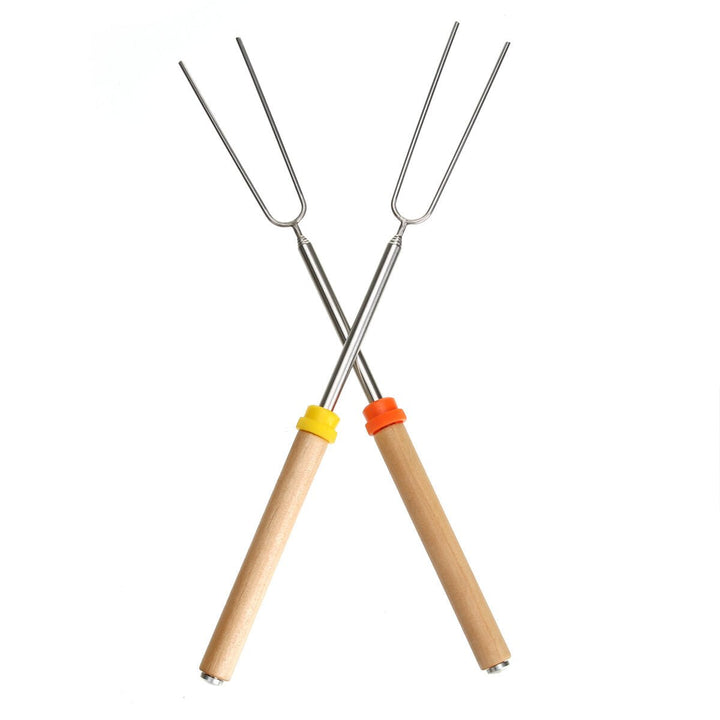 BBQ Roasting Sticks Extendable Design Wooden Handle Smores Kit for Fire Pit Sticks for Fire Pit Image 4