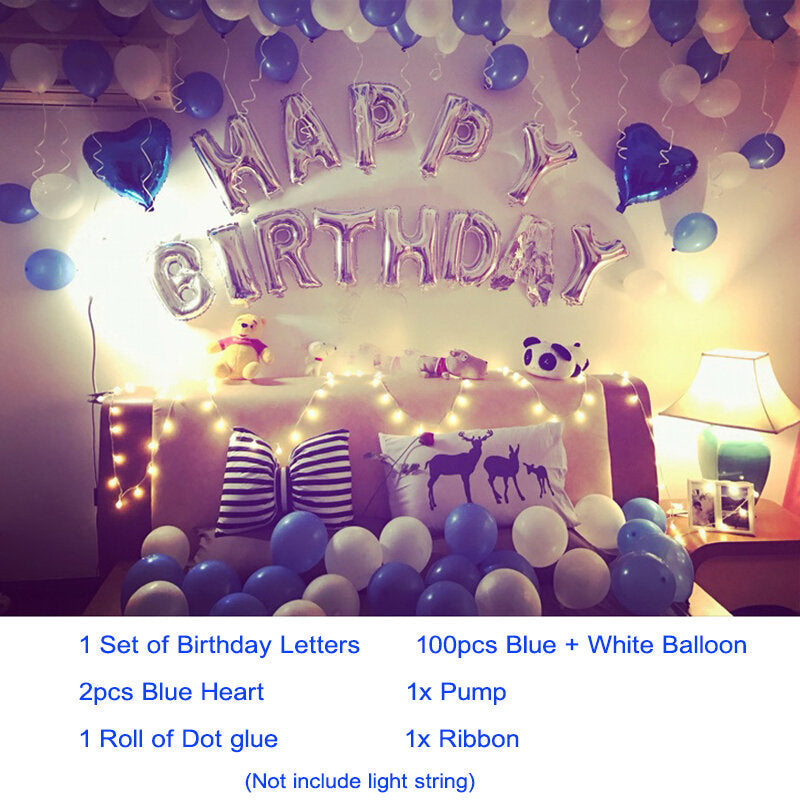 Birthday Letter Balloon Scene Layout Package Adult Romantic Hotel Party Background Wall Birthday Party Decoration Image 5