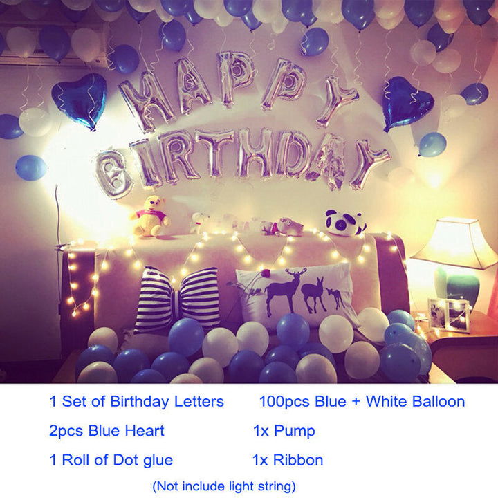 Birthday Letter Balloon Scene Layout Package Adult Romantic Hotel Party Background Wall Birthday Party Decoration Image 5