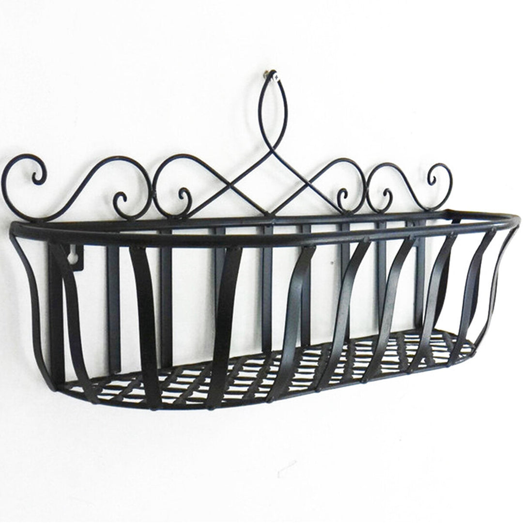 Black,White,Bronze S,M,L Iron Flower Pot Stand Small Pot Wall Holder Image 3