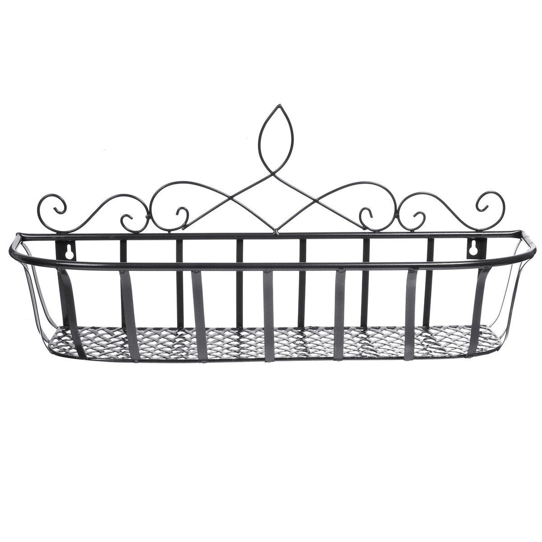 Black,White,Bronze S,M,L Iron Flower Pot Stand Small Pot Wall Holder Image 5