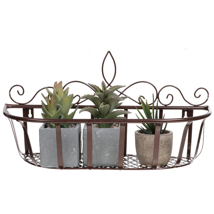 Black,White,Bronze S,M,L Iron Flower Pot Stand Small Pot Wall Holder Image 7