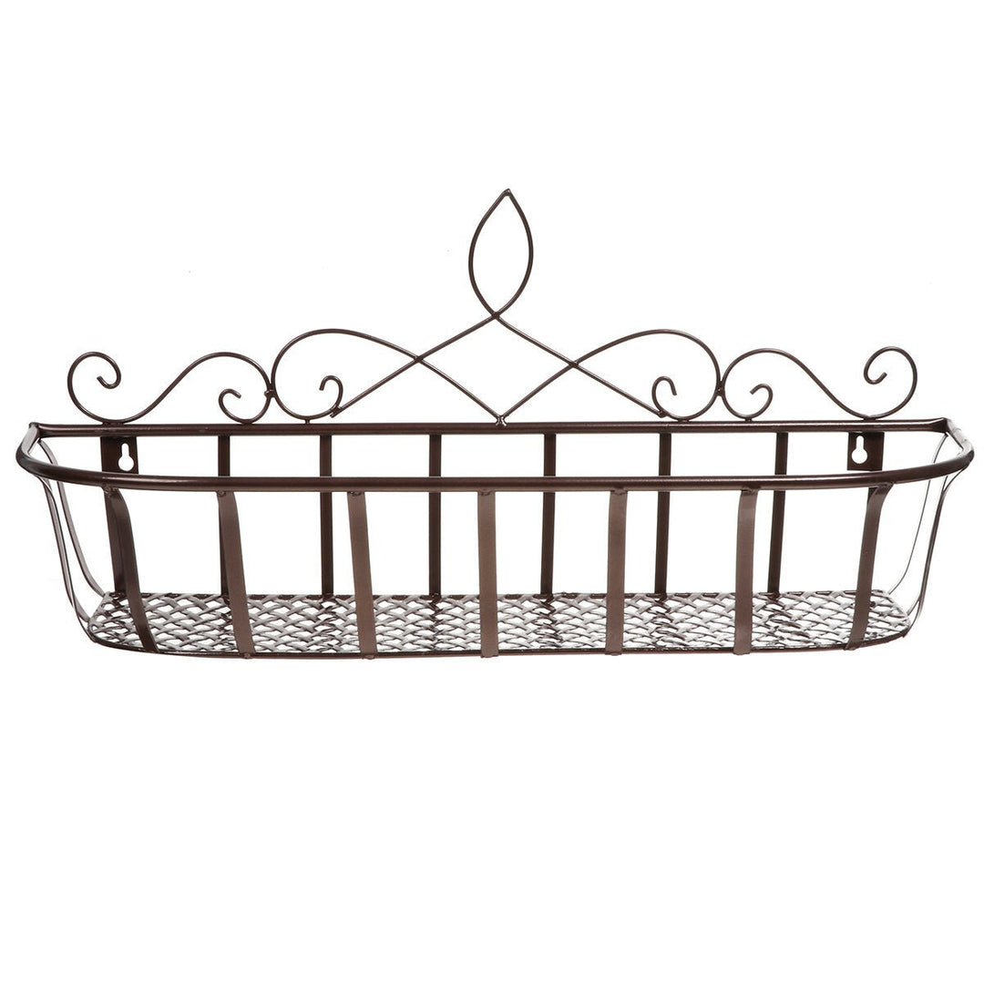 Black,White,Bronze S,M,L Iron Flower Pot Stand Small Pot Wall Holder Image 8