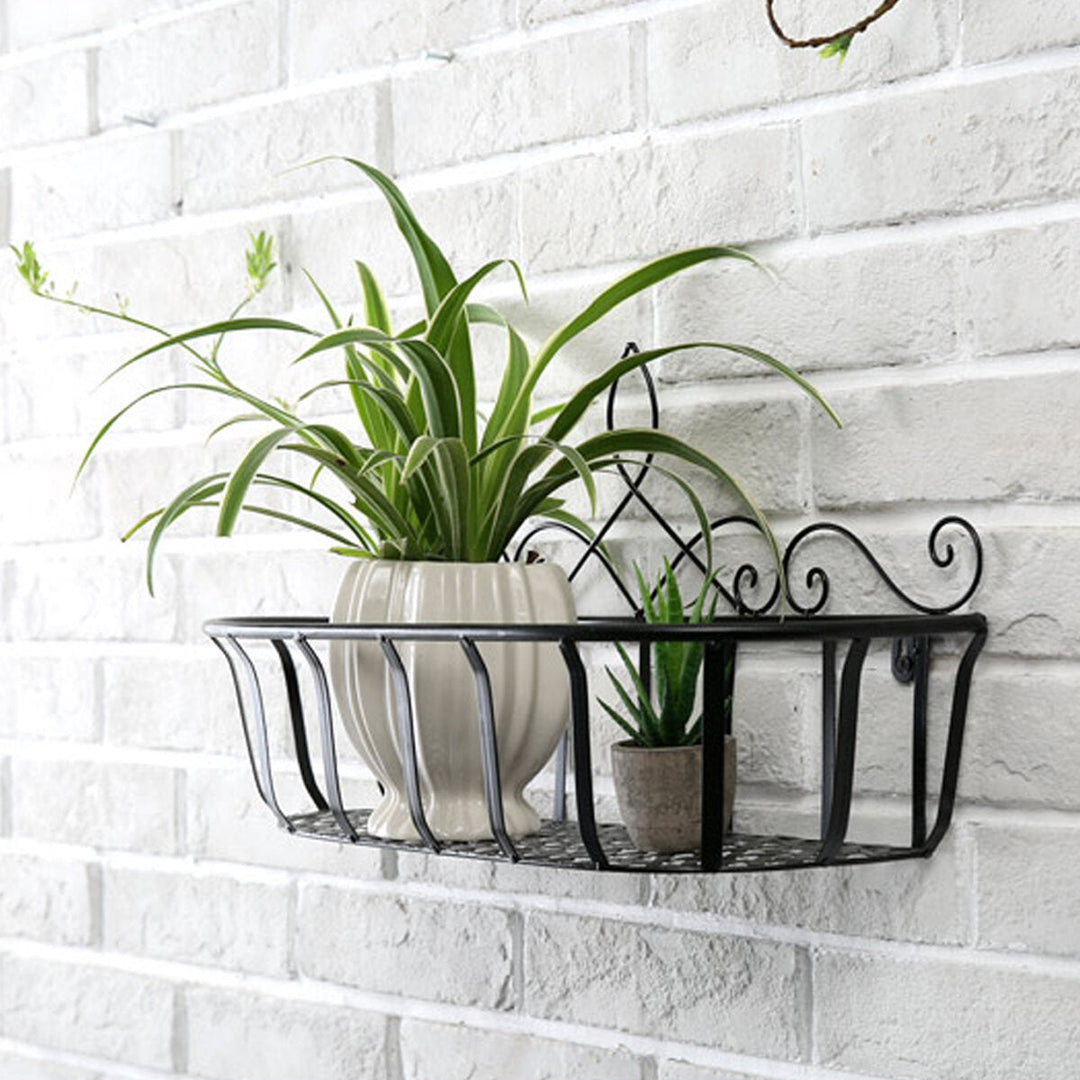 Black,White,Bronze S,M,L Iron Flower Pot Stand Small Pot Wall Holder Image 10