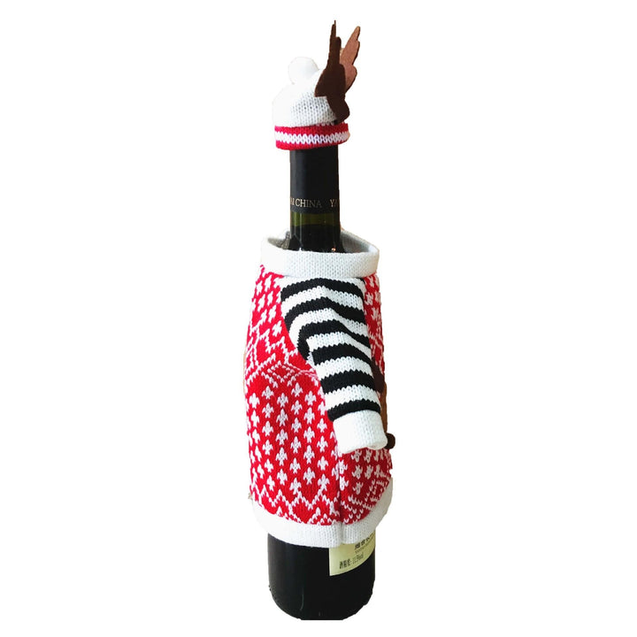 Christmas Wine Bottle Cover Christmas Decoration for Home Christmas Deer Elk Red Wine Champagne Bott Image 5