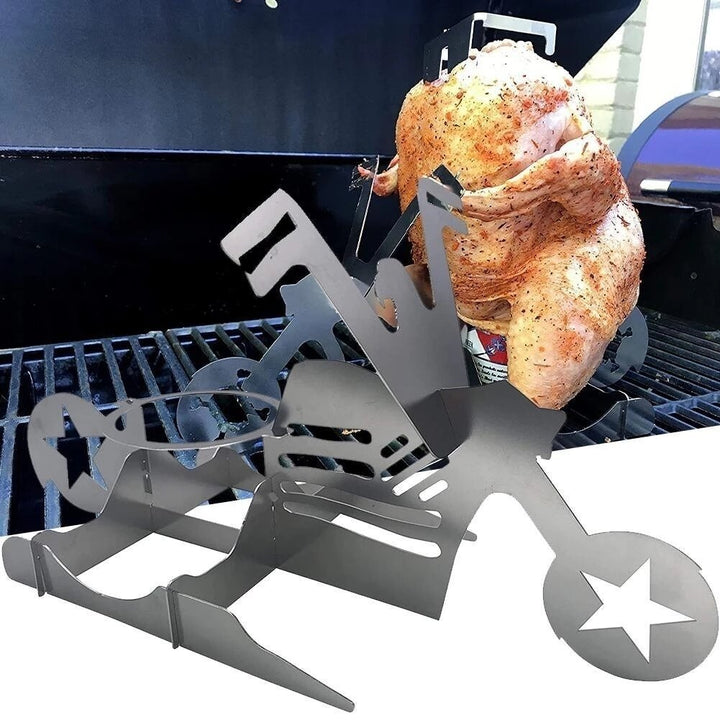 Chicken Stand Funny American Motorcycle BBQ Steel Rack Tools Funny Roast Chicken Rack Grilling Roast Rack for Party Image 3