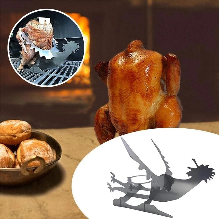 Chicken Stand Funny American Motorcycle BBQ Steel Rack Tools Funny Roast Chicken Rack Grilling Roast Rack for Party Image 5