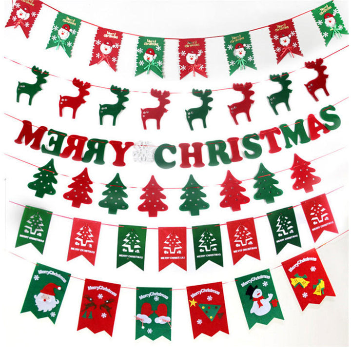 Christmas Party Home Decoration Hanging Flags Ornament Toys For Kids Children Gift Image 1