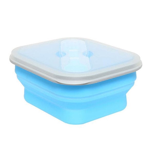 Collapsible Silicone Lunch Box BPA Free Foldable Bento Food Container With Tableware Image 3