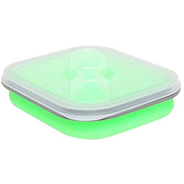 Collapsible Silicone Lunch Box BPA Free Foldable Bento Food Container With Tableware Image 1