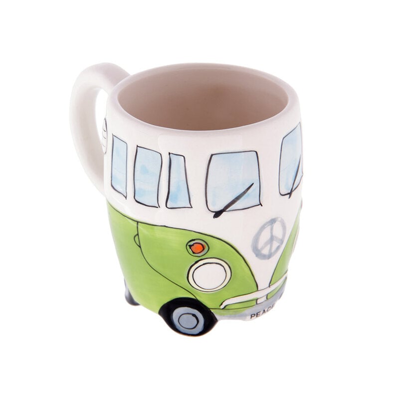 Cartoon Double Bus Mug Funny Hand Painting Retro Ceramic Cup Coffee Milk Tea Cup Drinkware Image 1