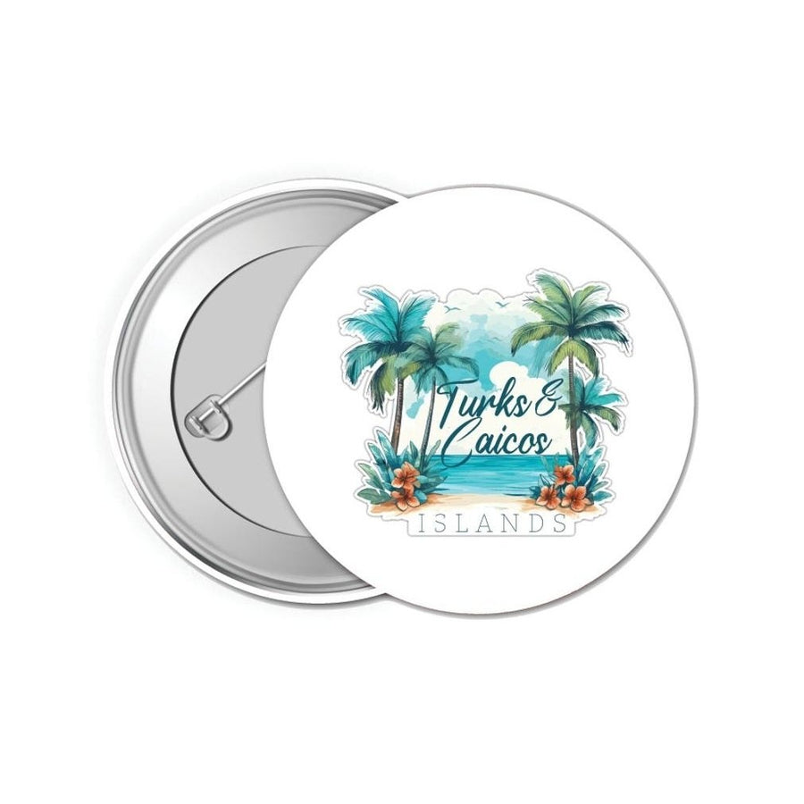 Turks And Caicos Design C Souvenir Small 1-Inch Button Pin 4 Pack Image 1