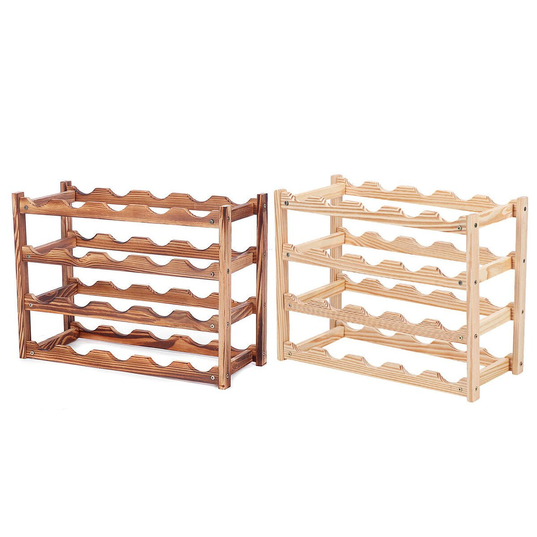 European Solid Wood Bottle Shelf Rack Holder Storage Racks Creative Design Image 3