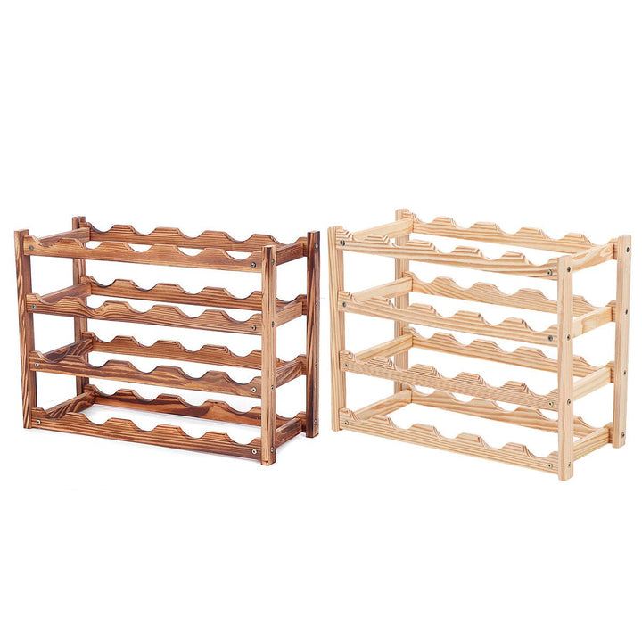 European Solid Wood Bottle Shelf Rack Holder Storage Racks Creative Design Image 3