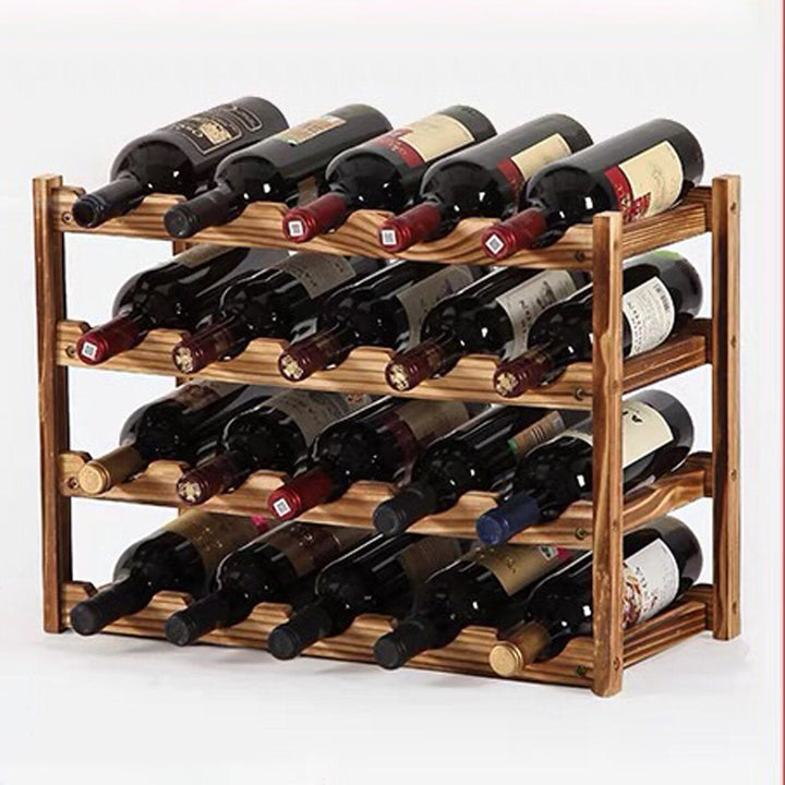 European Solid Wood Bottle Shelf Rack Holder Storage Racks Creative Design Image 5