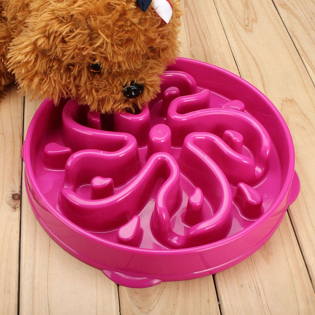 Dog Slow Food Bowl Down Eating Feeder Dish Pet Dog Cat Feeding Anti Slip Gulp Image 4