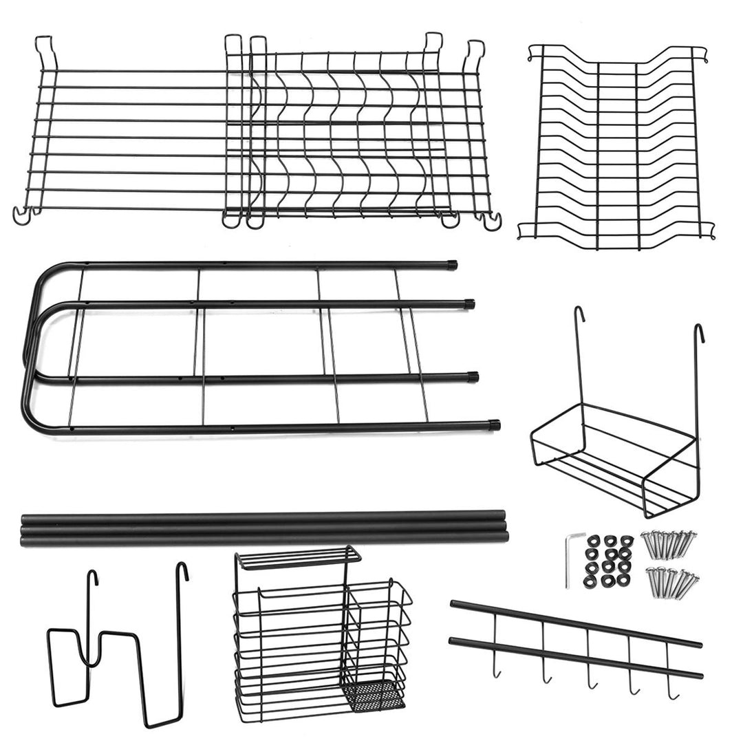 Double Layer Shelf Dish Stainless Holder Steel Sink Drain Rack Kitchen Cutlery Drying Drainer Kitchen Storage Rack Image 1